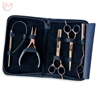 Kit de pinces en acier inoxydable pour extensions capillaires, pinces d'application pour micro-anneaux, pinces de fermeture et d'ouverture pour micro-perles, outil de bouclage pour cheveux, outil de couture