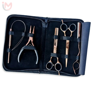 Kit de pinces pour extensions capillaires : Pinces d'application pour micro-anneaux, Pinces de pose et d'ouverture de micro-perles, Outil pour boucles de cheveux, Ciseaux de couture OEM - Product Image 2
