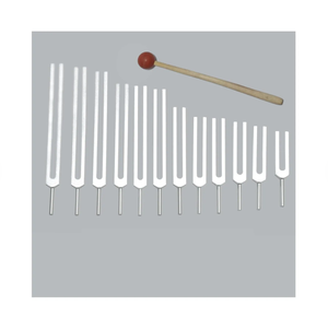 Juego de 12 diapasones de minerales para terapia de sonido con bolsa de terciopelo + mazo de goma gratis. - Product Image 5