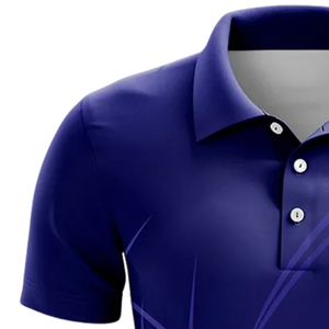 Men Blue Sublimation Cricket Jersey Short Sleeve Sports Shirt Training Match Wear <b>Athletic</b> Team Uniform Performance Clothing - Product Image 4