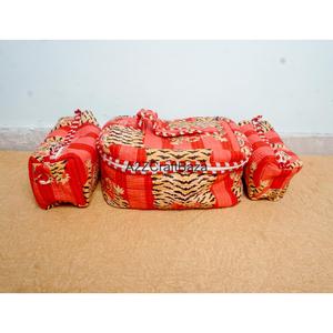 กระเป๋าจัดระเบียบเครื่องสำอางทำมือ พิมพ์ลาย ผ้าฝ้ายแท้ 100% หูหิ้วนุ่ม ซิป 3 ช่อง ปิดได้แน่น ทนทาน เป็นมิตรกับสิ่งแวดล้อม ใช้งานได้หลากหลาย - Product Image 1