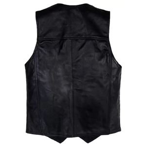 Chaleco de cuero transpirable con cuello en V y tachuelas, estilo retro, sin mangas, informal, para hombre, tendencia en moda. - Product Image 6