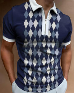 T-shirts pour hommes T2 INTERNATIONAL de luxe, anti-rides, à motif uni, mélange polyester/coton, qualité supérieure, manches courtes, vente en gros - Product Image 6