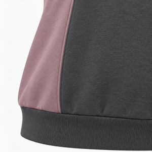 Sweat-shirt pour femme de haute qualité avec empiècements contrastants sur les côtés, épaules tombantes, poignets côtelés, pull décontracté d'hiver, marque privée - Product Image 3