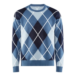 Men's Knitted <b>Argyle</b> Pattern Pullover <b>Sweater</b> Full Sleeve Regular Fit Autumn Wear 2027 - Product Image 4