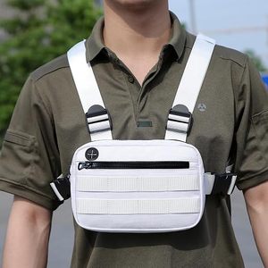 <b>White</b> Unisex Tactical Fishing <b>Vest</b> With Zipper Closure And Adjustable Straps For Outdoor Use - Product Image 3