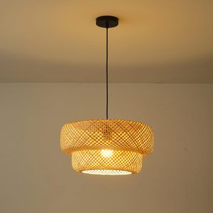 Handmade Bamboo Pendant Lamp Shade Modern Industrial Asian Style Woven Eco-Friendly Natural Design Indoor <b>Ceiling</b> <b>Light</b> <b>Cover</b> - Product Image 5