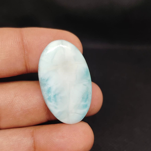 ลาริมาร์ทรงหลังเบี้ย สีน้ำเงิน พลอยหลวม ขายส่ง - Product Image 4