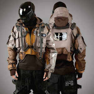 Veste technique pour homme, style cyberpunk, streetwear, multi-poches, coupe-vent imperméable, cargo urbain, veste utilitaire à capuche - Product Image 1