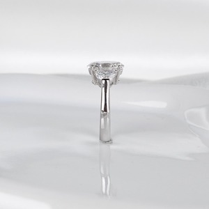 IGI Certified 3CT Oval Lab Diamond Engagement <b>Ring</b> 14K White Gold Three Stone Prong Set Half <b>Moon</b> Side Diamonds Minimalist <b>Ring</b> - Product Image 2
