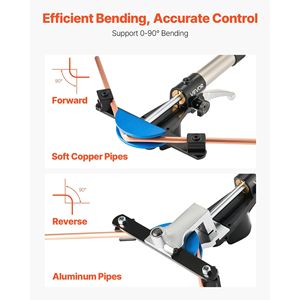Kit Piegatubi Idraulico da 1/4 e 7/8 Pollici, Strumento HVAC Avanti/Indietro con 7 Colori, Piegatubi per Tubi in Rame e Alluminio - Product Image 3