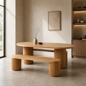 Ensemble table et bancs de jardin en teck massif pour café, restaurant, terrasse et bord de piscine - Product Image 3