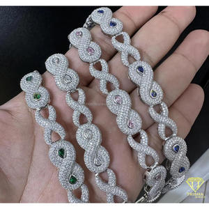 Pulsera de tenis unisex de plata de ley 925 con diamantes de moissanita de alta calidad, estilo hip hop, cadena y eslabones helados - Product Image 5