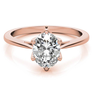 Bague de luxe en or 18 carats avec diamants véritables, nouveau design, bague en or massif, petite bague solitaire ovale en forme de tulipe avec diamant de laboratoire. - Product Image 5