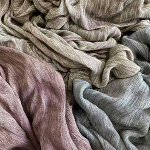 Traditional Autumn Muslim Women Cotton <b>Chiffon</b> Hijabs <b>Scarves</b> Shawls-Long Length Solid Pattern Windproof - Product Image 4