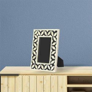 Luxury <b>Black</b> White Bone Inlay Photo <b>Frame</b> Handmade Moroccan Pattern Bone Mosaic Decorative Tabletop - Product Image 6