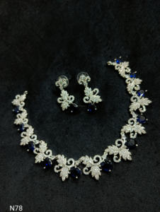 Conjunto de joyería nupcial de diamante americano clásico, collar y pendientes de dos piezas para boda, estilo clásico de moda - Product Image 2