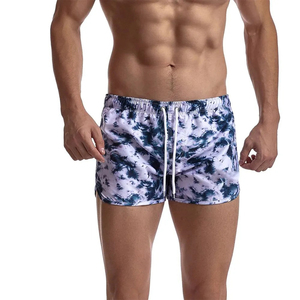 Elastic Waistband Breathable UV Protection Swim Bermuda Shorts <b>Men's</b> Quick Dry Custom Solid 100% Polyester Swim <b>Trunks</b> - Product Image 4