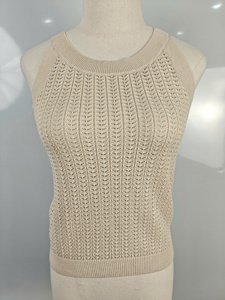 Gilet en laine tricoté à col rond et manches longues de haute qualité, unisexe, décontracté, écologique, respirant, personnalisable avec logo, idéal pour l'été - Product Image 2
