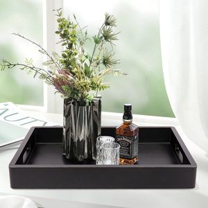 Classic Black Wooden Serving <b>Tray</b> - Product Image 3
