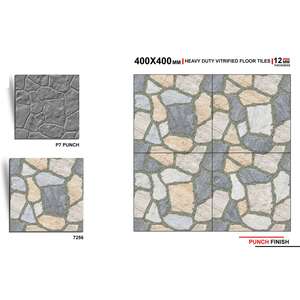 Carrelage de sol en porcelaine d'extérieur antidérapant numérique de qualité supérieure 40x40cm 12mm aspect pierre extérieur salle de bain moderne brique réfractaire - Product Image 3