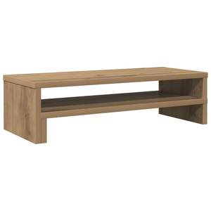 Support d'écran en bois d'ingénierie en chêne artisanal 21,3x8,7x5,9 po – Organisateur de bureau et de tiroir élégant - Product Image 2