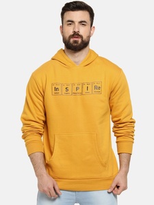Sudadera con Capucha Amarilla para Hombre, Corte Regular, Tejido de Algodón, con Bolsillo Delantero, Estilo Casual Urbano, para Otoño - Product Image 5