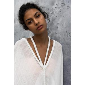 Boho Premium Quality <b>Kaftan</b> Maxi Floor-Length Natural Wrap Tie Sleeveless Regular Fit Solid Color <b>Summer</b> Party Style Wholesale - Product Image 5