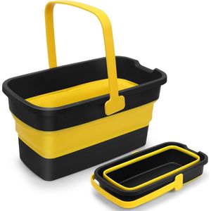 Secchio Quadrato Pieghevole in Silicone con Manico per Pulizia Finestre e Lavaggio Auto - Accessori Essenziali per la Pulizia - Product Image 1