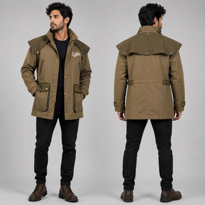 Nouvelle Arrivée Manteau Long Homme Automne Hiver Simple Boutonnage Chaud Doux Motif Carreaux Résistant au Froid - Product Image 3