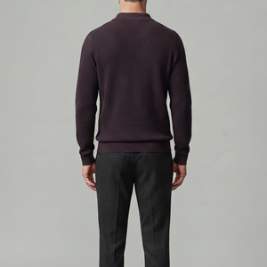 Custom Logo OEM Men's Wool/Acrylic Anti-Pilling Breathable V-Neck Sweater Jacquard Knitwear <b>Pullover</b> Ribbed Knit <b>Jumper</b> Winter - Product Image 5