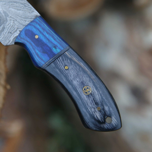 Cuchillo Desollador de Acero de Damasco de Grado Industrial de Alta Calidad con Mango de Madera y Funda de Cuero - Product Image 4