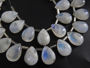 Pendientes y colgante de lágrima de piedra lunar de arcoíris blanco, pulsera suave de 8mm, cuentas de piedras preciosas calibradas, joyería llamativa de fuego para hacer - Product Image 4