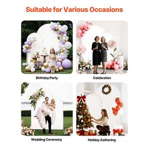 Juego de 2 Soportes de Arco Metálicos Dorados de 7.2 pies y 6 pies, Estructura Estable, Fácil Montaje para Bodas, Cumpleaños y Celebraciones - Product Image 6