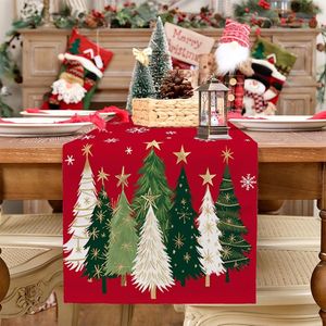 13x72 Inch Christmas Table Runner Farmhouse Decorative Kitchen Dining Table Decorations Xmas Trees Snowflakes Christmas Lights - Product Image 4