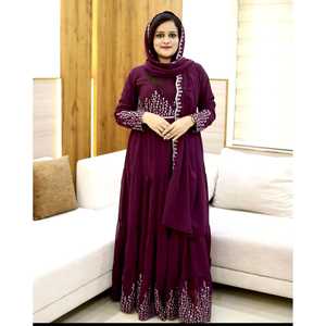 Robes de soirée, magnifique robe à volants et dupatta avec broderie et sequins pour les fêtes - Product Image 5