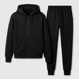 New Arrival Custom Wholesales Custom Color <b>Plain</b> Jogging Suit Comfortable Casual Style Unisex 100% Cotton Heavyweight <b>Tracksuits</b> - Product Image 3