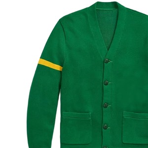 Cardigan en tricot épais à double boutonnage en acrylique à manches longues pour homme, personnalisable avec logo, idéal pour l'école, le collège et l'université (OEM/ODM) - Product Image 4