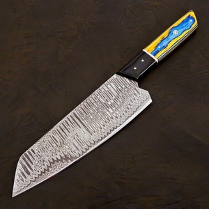 BA ENTERPRISES Cuchillo de Cocina Premium de Acero de Damasco Forjado a Mano de Grado Industrial de 12 Pulgadas, 0.45mm de Grosor, con Punta Caída para Cortar Huesos - Product Image 4