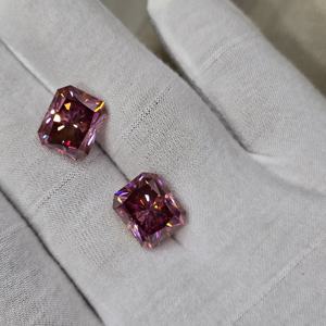 Radiant Pink Coated <b>Moissanite</b> <b>Loose</b> Gemstone High Quality Natural Quartz for Stylish Jewelry Making Minimum Order 100 Carats - Product Image 2