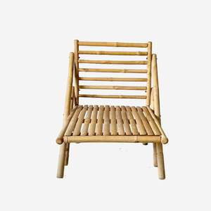 Wholesale Boho Bamboo <b>Folding</b> Chair Solid Back Stable Frame Durable Natural Seating for Indoor Outdoor Furniture OEM ODM - Product Image 2