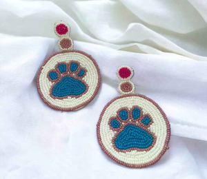 ต่างหูแฟชั่นประดับลูกปัดรูปหัวใจปักลาย ทำด้วยมือ สำหรับงานปาร์ตี้ โดย MD HANDICRAFTS - Product Image 4