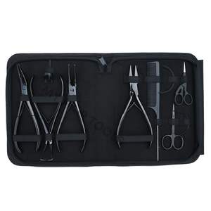 Kit d'outils pour extensions capillaires, direct usine, avec pince à micro-perles, pince à ouvrir et fermer les perles, outil de séparation des mèches et peigne - Product Image 1