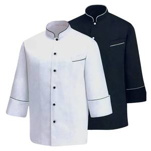 Uniforme de restaurant 100% coton à manches longues unisexe respirant, veste de chef, vêtements de travail pour cuisine d'hôtel, fournisseur OEM - Product Image 2