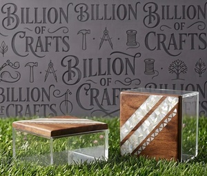 Clear Acrylic Candy and Chocolate Gift <b>Box</b> with Decorative <b>Floral</b> Wooden Panel for Premium Confectionery <b>Storage</b> and Presentatio - Product Image 4