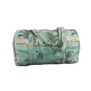 กระเป๋าผ้าฝ้ายแท้ 100% ทำมือ แบบควิลท์ วินเทจ ขนาดใหญ่ เปิดปิดด้วยซิป เป็นมิตรกับสิ่งแวดล้อม ใช้ได้หลากหลาย สำหรับเดินทาง ช้อปปิ้ง ใช้ในชีวิตประจำวัน และไปเที่ยวชายหาด - Product Image 5