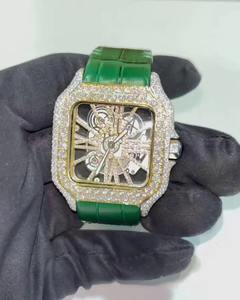 Reloj de Lujo para Hombre, Estilo Hip Hop, Doble Oro, con Diamantes Moissanite VVS, Caja Cuadrada, Esfera de Cristal, Joyería de Moda para Negocios - Product Image 4