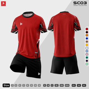 Conjunto de Camiseta de Fútbol Personalizada JUST PLAY SC03, Cuello Redondo, Corte Atlético, Secado Rápido, Transpirable, Absorbe la Humedad, 100% Poliéster - Product Image 6