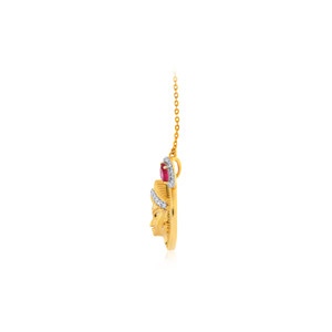 GLEAMORA ENTERPRISE Pendentif en or rose avec diamant de laboratoire, motif œil porte-bonheur, taille brillant, pour femme, tendance, usage quotidien, 14K, 7,37g - Product Image 3