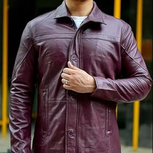 Abrigo Largo de Cuero Personalizado para Hombre, Nuevo Diseño de Moda, Abrigo de Cuero de Alta Calidad para Hombre - Product Image 1